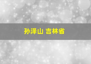 孙泽山 吉林省